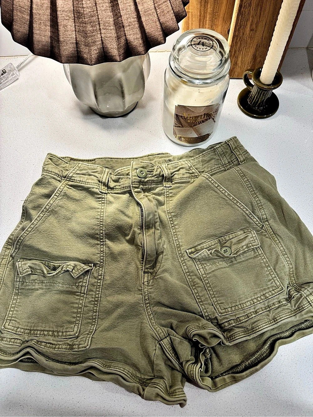 American Eagle Cargo Shorts in Green